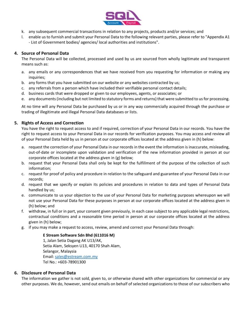 Privacy & personal data protection policy - page 2